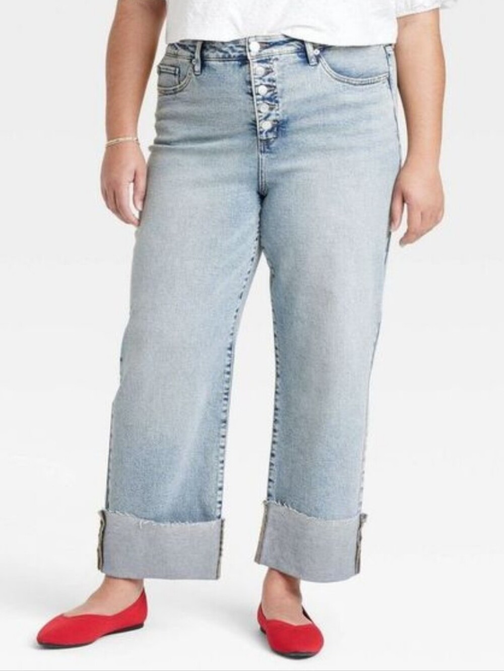 Ava & Viv Light Blue High-Rise Straight Leg Jeans - Picture 3 of 11
